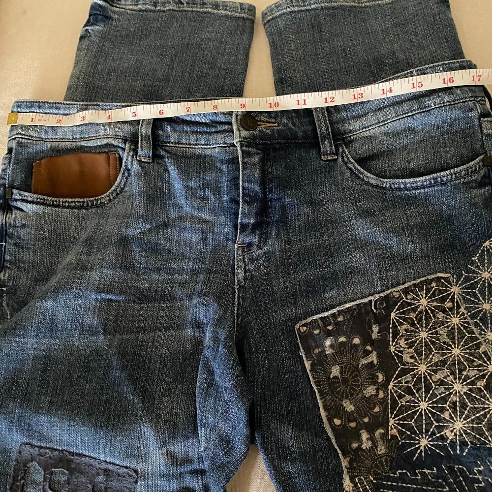 Pilcro for Anthropologie Embroidered Stright-leg Jeans, Size 31 - Picture 3 of 3